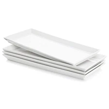 Sweese Rectangular Porcelain Platters, Serving Trays for Parties, 13.8 Inch L...