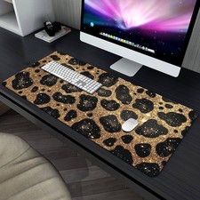 Leopard Large Desk Mat Extended Gaming Mouse Pad Non-Slip Office Desk Mat Gift