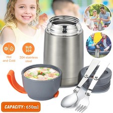 Thermobehälter Thermoskanne für Essensbehälter Suppen Speise Edelstahl 650ml DHL