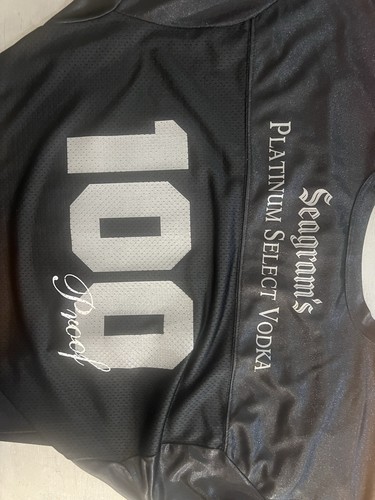 Seagram’s 100 Proof Platinum Select Vodka Football Jersey Medium Black - Picture 11 of 18