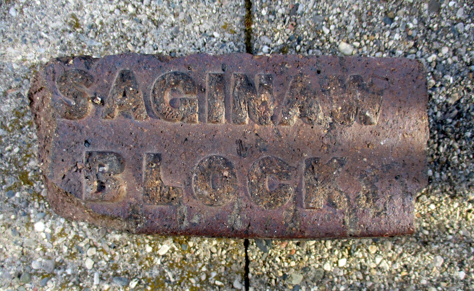 Antique 'Saginaw Block' Street Paving Brick 1894 - 1917 Historical & Collectible