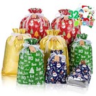 Tiblue Christmas Drawstring Gift Bags, 32 PCS Stand Up Xmas Bags Vibrant Colors