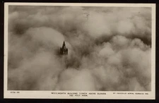New York City NY: 1920s Fairchild Aerial RPPC Photo Postcard WOOLWORTH BUILDING