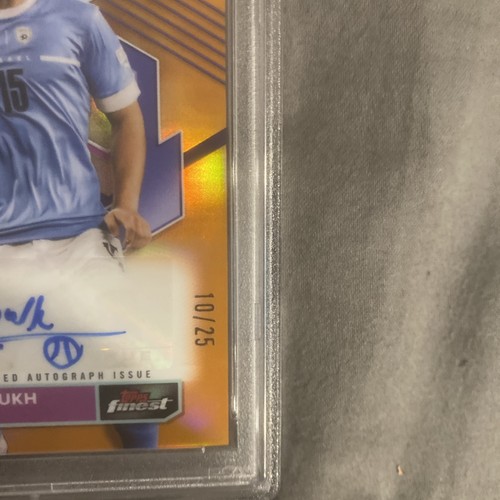 2023 topps finest road to uefa euro 2024 Oscar Gloukh Orange/25 Psa 10 Pop 3 - Picture 2 of 4