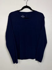 J. Crew Girlfriend Tee Long Sleeve Navy Blue Top Size M Soft Cotton Basics