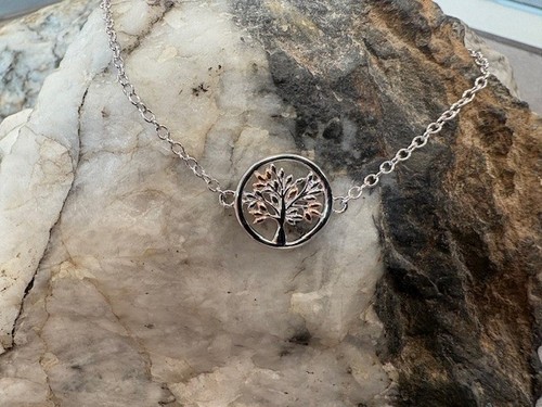 Brazalete Clogau Árbol de la Vida de Plata y Oro Rosa de 9 quilates 16 cm/18,5 cm de Ley - Imagen 11 de 12