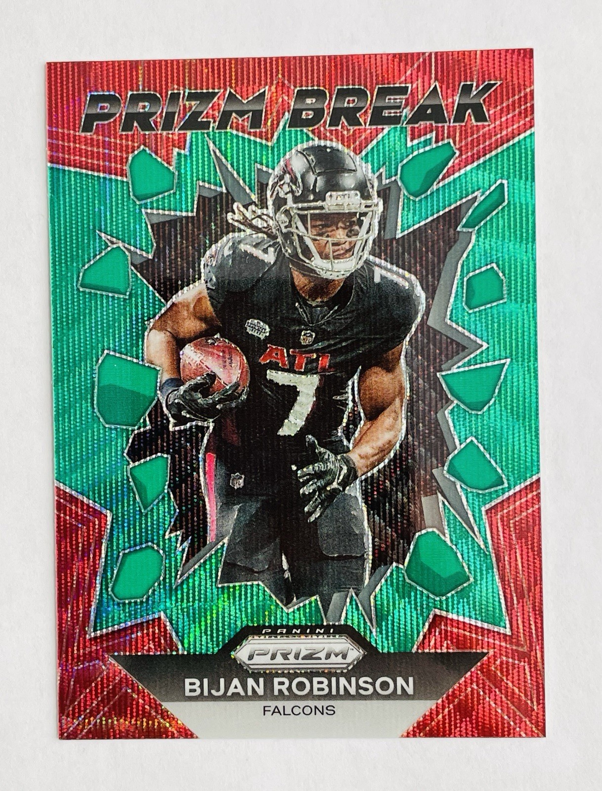 2023 Panini Prizm - Prizm Break Green Wave Prizm #PB-8 Bijan Robinson (RC)
