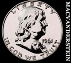 1961 Silver Franklin Half Dollar - Choice Gem Proof  Lustrous  #K2527