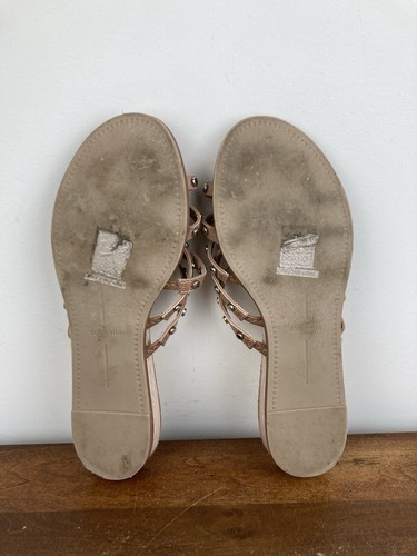 Dolce Vita Brown Pinta Studded Faux Leather Strappy Slide Sandals Women’s 8 - Picture 9 of 11
