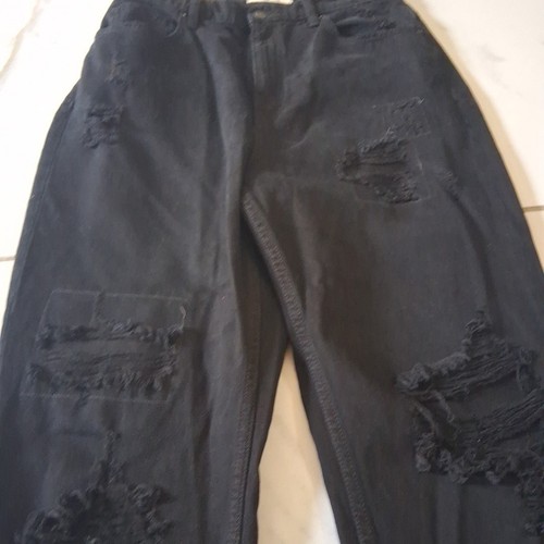 We The Free Black Straight Leg Distressed Jeans Size 31 Curvy A8 - Picture 5 of 13