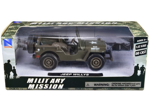 2023 Jeep Willys 1/32 Diecast Modellauto U.S.A. Army grün von New Ray - Bild 3 von 4