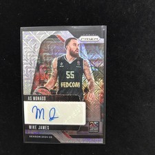 Mike James 2024-25 Panini Prizm Euroleague Auto #SI-JMS Mojo #19/25