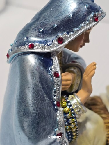 Figura Hawthorne Village The Jeweled Nativity Collection MARÍA Y BEBÉ JESÚS - Imagen 16 de 21