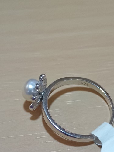 STERLING Silver 925 Stone Ring - Flower Size 5 - Picture 5 of 8