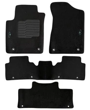 Carpet Floor Mats for 2019 to 2024 Nissan Armada Full Set 3-Row Black ecoMats