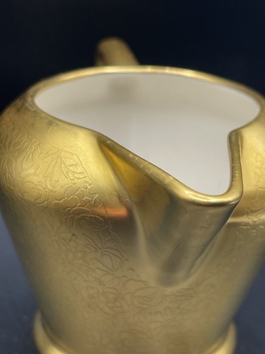 PICKARD CHINA Vintage Rose & Daisy 24K Gold Etched Creamer #62 - Picture 5 of 10