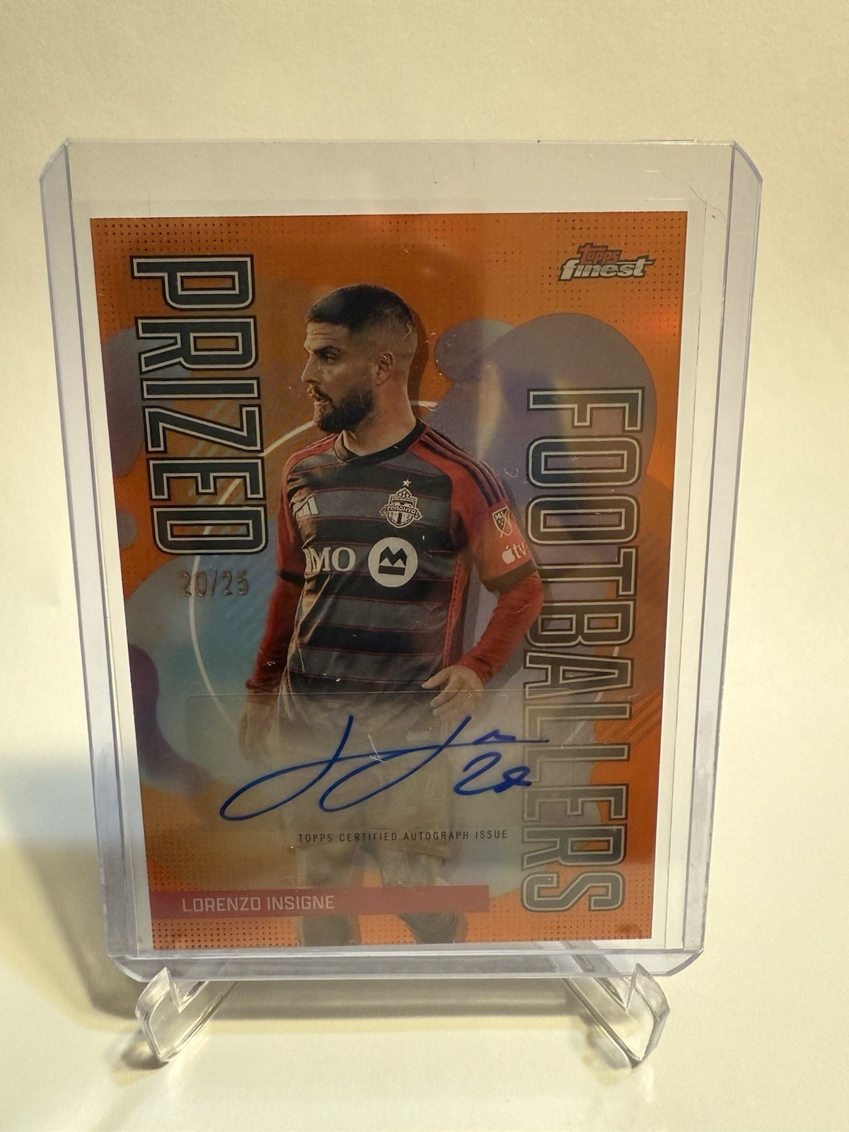 2024 Topps Finest MLS LORENZO INSIGNE Prized Footballers Orange Auto /25