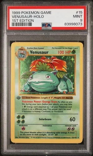 1st Edition Base Set Venusaur PSA 9