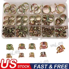 115X Hose Spring Clamps 6-22mm Fastener Fuel Water Line Pipe Air Tube Clips Kit