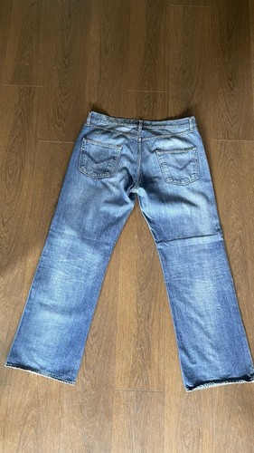 Energie Jeans Mens W38 L34 Blue Loose Fit Morris Denim Wide Leg Stitching - Picture 9 of 11