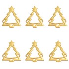 6 Pack Napkin Rings Gold Alloy Christmas Tree for Holiday For Dining Table
