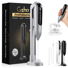 GOCHA | Electric Milk Frother Handheld - Rechargeable Coffee Frother with USB...
