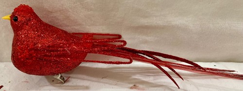 Bird Clip-On Christmas Ornaments Red/White Set Of 8 New - Picture 8 of 10
