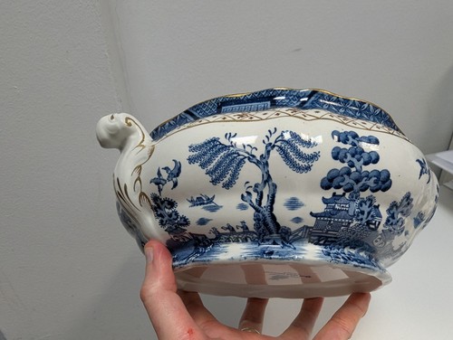 Booths Real Old Willow A8025 Lidded Tureen 18cm 1940s Willow Pattern - RSPCA NW - Picture 8 of 19