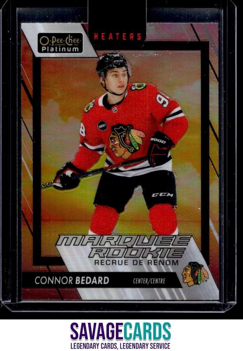 2023-24 OPC Platinum Marquee Rookie Sunset Connor Bedard #201 Chicago Blackhawks