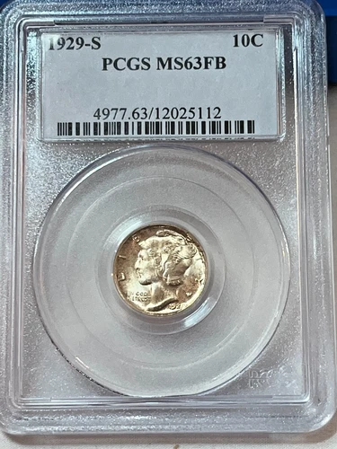 1929-S Mercury Dime PCGS MS63 FB Cert# 12025112