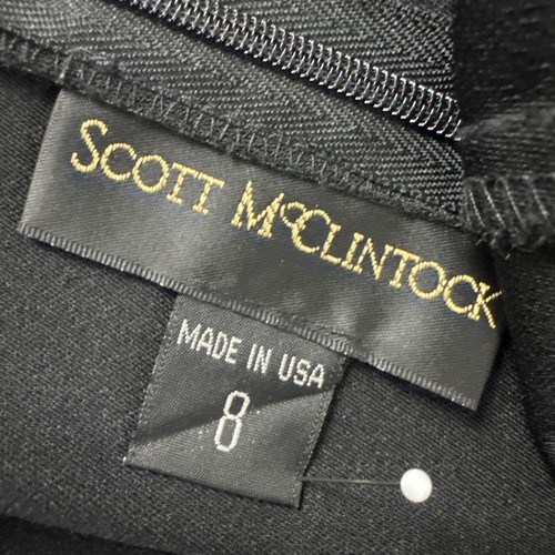 Scott McClintock Dress Womens size 8 Rhinestone Strap Black Cocktail Low Back - Picture 6 of 15
