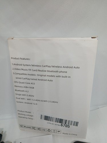 CarPlay Auto Android 12.0 Wireless Car Video Box -NEW - Picture 6 of 7