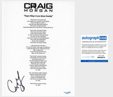 'Craig Morgan' Signed Lyric Sheet 'That's What I Love About Sunday' ACOA Country