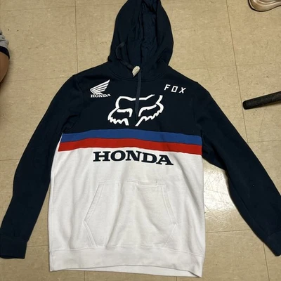 Fox Racing Offical Honda Pullover Fleece Hoodie Dark Blue/Red/White L - Photo 1/4