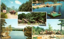 Hidden Valley America's Finest Dude Ranch Lake Luzerne NY Route 9N 1957 Postcard