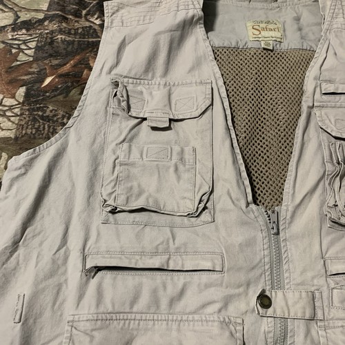 Cabela's Safari Series Hunting Fishing Hiking Photo Vest Sz XL Beige Pocket Gorp - Picture 2 of 22