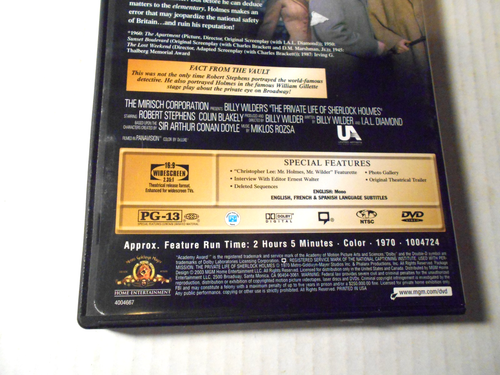 The Private Life of Sherlock Holmes DVD OOP Billy Wilder Robert Stephens Tested - Imagen 6 de 7