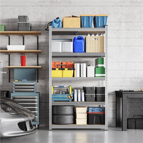 5-Tier Heavy Duty Metal Shelf Adjustable Storage Rack Freestanding Unit New - Picture 16 of 23