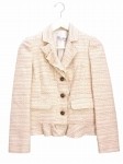 Womens Valentino RED VALENTINO Tweed Frill Jacket 38 Pink Cotton Outerwear Women