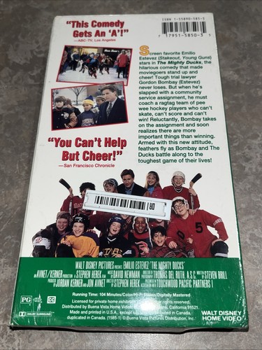 The Mighty Ducks (VHS, 1993) Emilio Estevez Classic ** NEW SEALED**WATERMARKED** - Picture 3 of 4