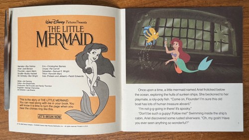 Vintage 1990 Disney See, Hear, Read "The Little Mermaid" Book Only ~ No Tape - Picture 3 of 4