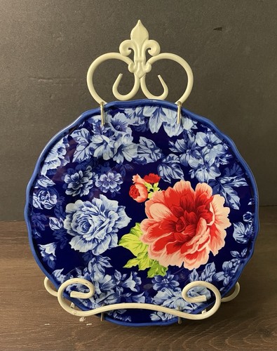 Pionierin Salatteller blau Heritage Floral 8,5". Inklusive Wandhänger