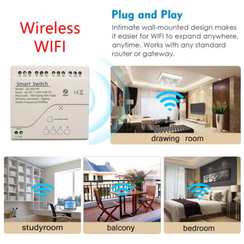 Zigbee Relay 4CH Smart Home Switch Module APP Remote Control Wireless Radio RF - Picture 6 of 28