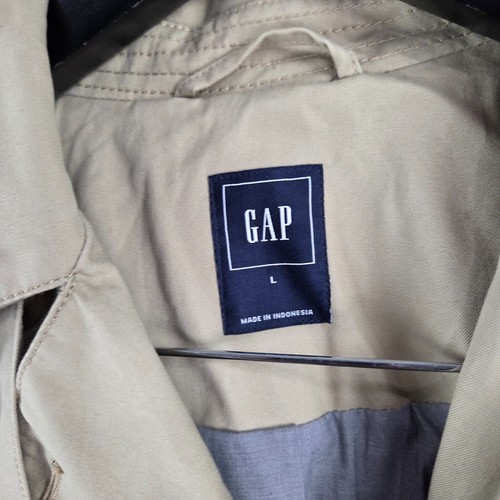Gap Coat Womens Large Beige Double Breasted Trench Belted 11757 - Picture 2 of 12