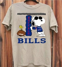 Vintage NFL Buffalo Bills cartoon short sleeve sand color classic shirt KV34010