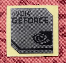 Nvidia GeForce Silver Chrome Sticker 17.5 x 17.5mm Same Design As Nvidia OEM