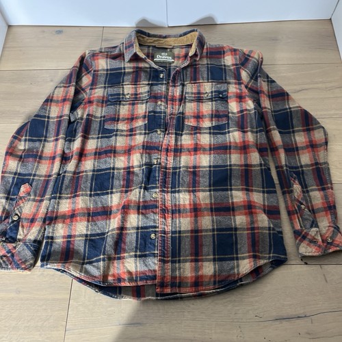 Dravus Flanellhemd Herren Med. Hellbraun blau rot kariert Langarm Knopfleiste Slim Fit - Bild 1 von 18