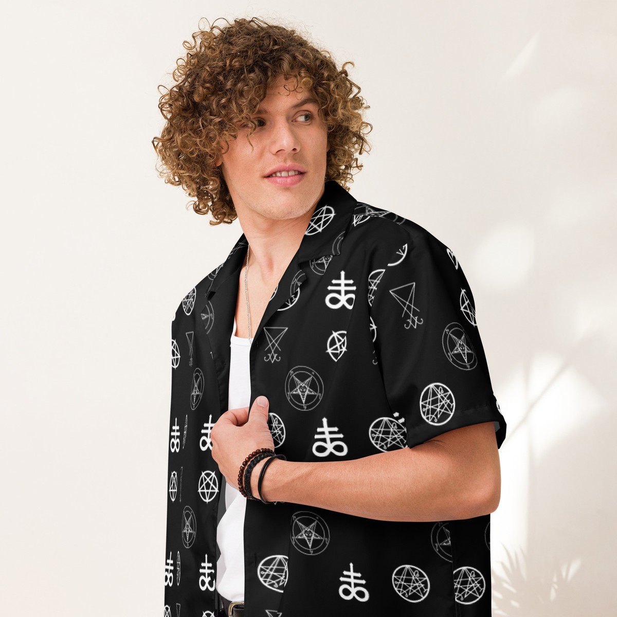 Demonology Occult Symbols Satanic Evil Button Up Shirt | eBay