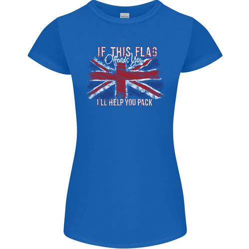 If This Flag Offends You Union Jack Britain Womens Petite Cut T-Shirt - Picture 41 of 67
