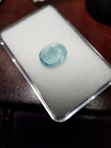 Sehr schöner Aquamarin Naturfarbe Hellblau Oval 7,32 ct 14,80 x 14,40 x 8,80 mm - Bild 5 von 7
